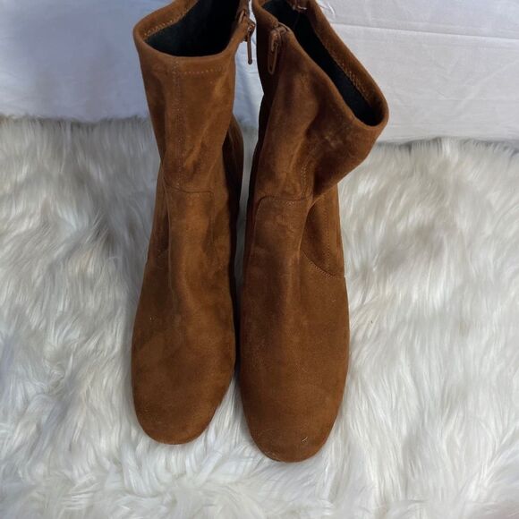 Naturalizer Rebecca Rust Vegan Suede Sock Booties Sz 11 - Picture 3 of 6